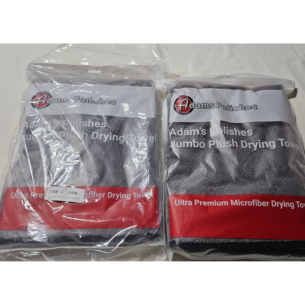 Adam's Polishes Jumbo Plush Drying Towel 2 PACK 33x29 1500 GSM Microfiber NEW
